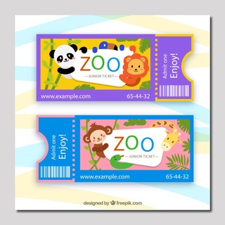 卡通熊猫动物园门票卡券